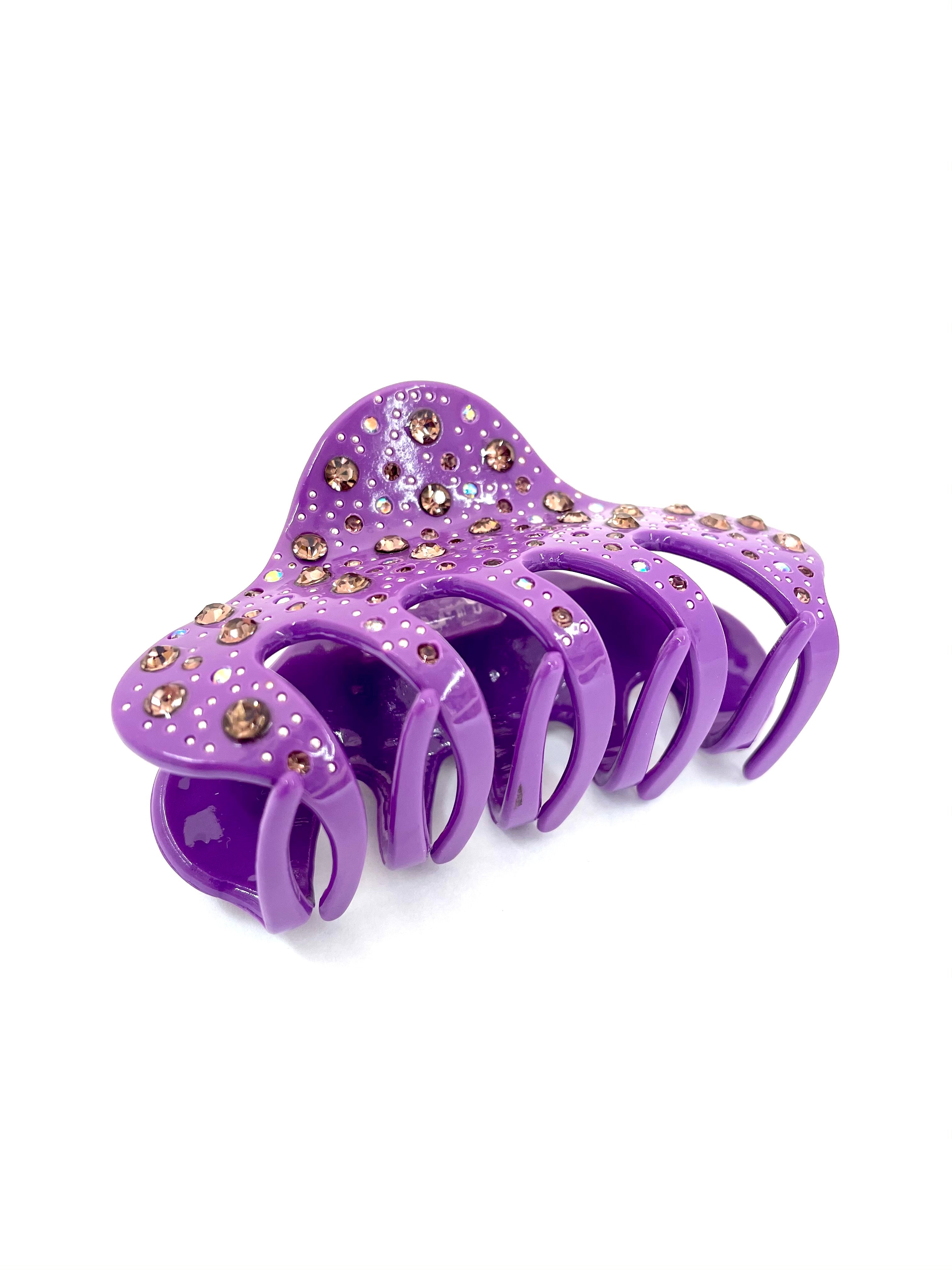 Rhinestone Hairclip - Purple