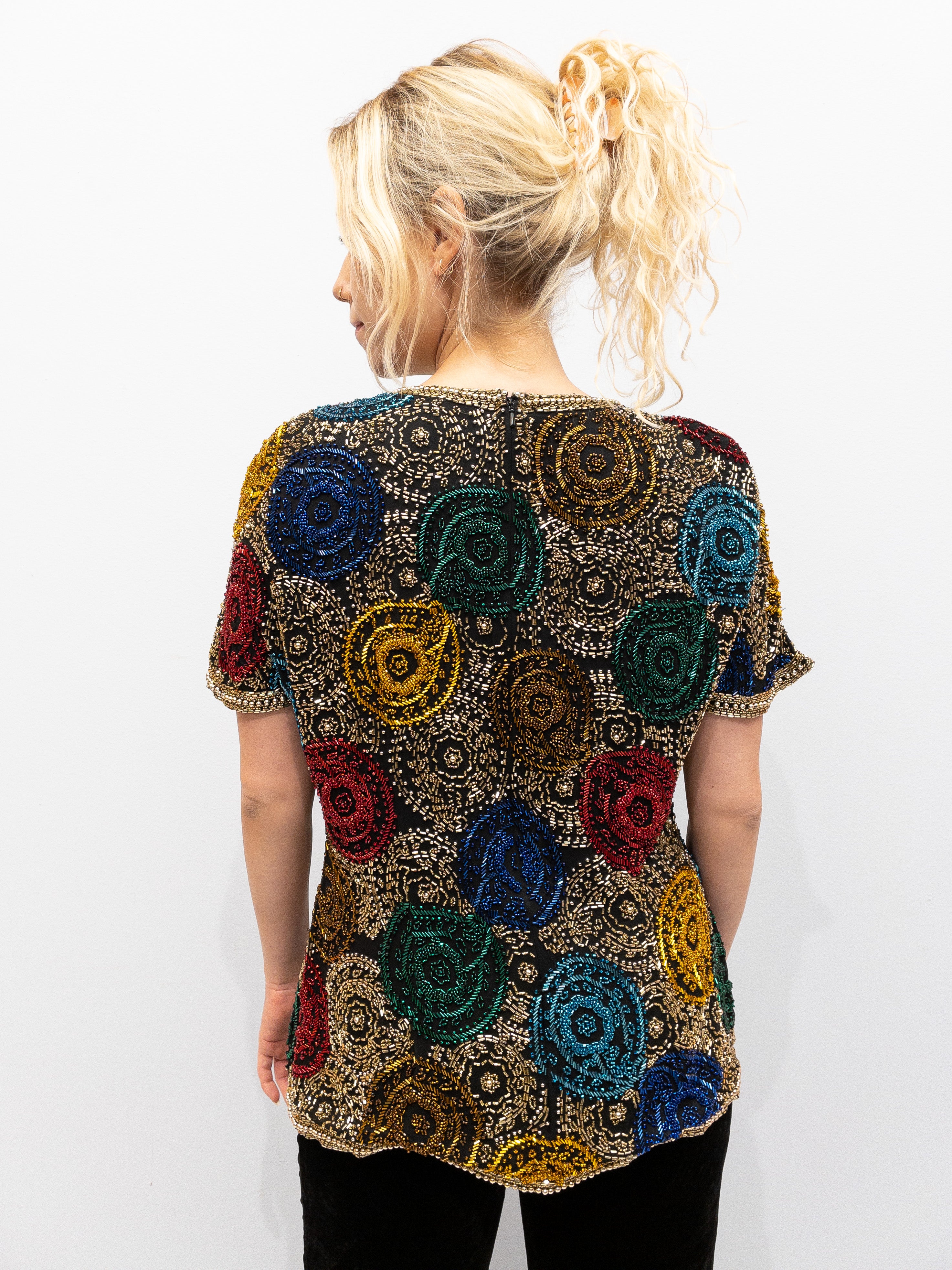Vintage Fyrværkeri Perle Top