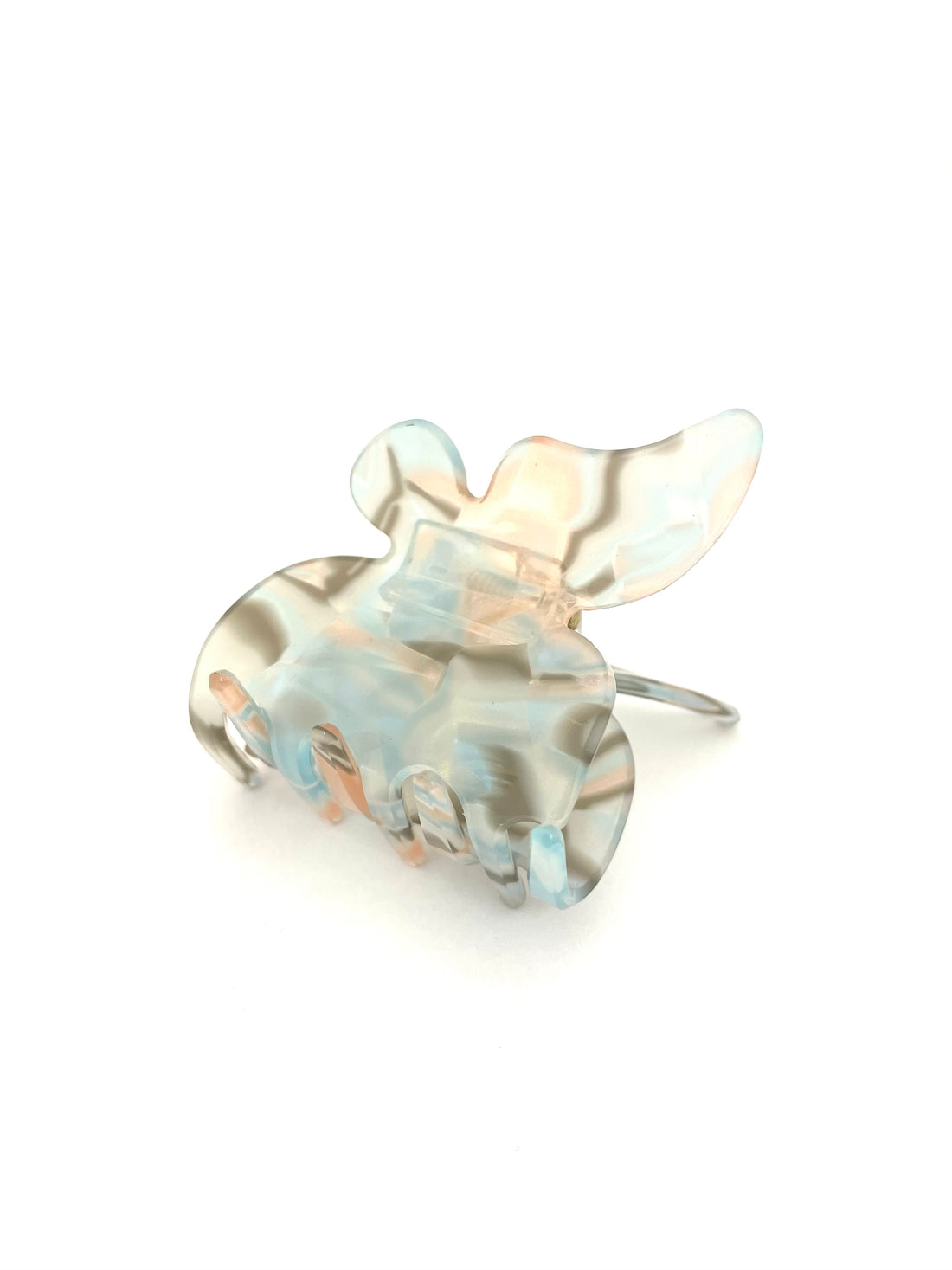 Butterfly Hairclaw - Pink &amp; Grey Marble