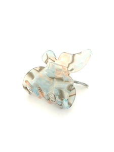 Butterfly Hairclaw - Pink & Grey Marble
