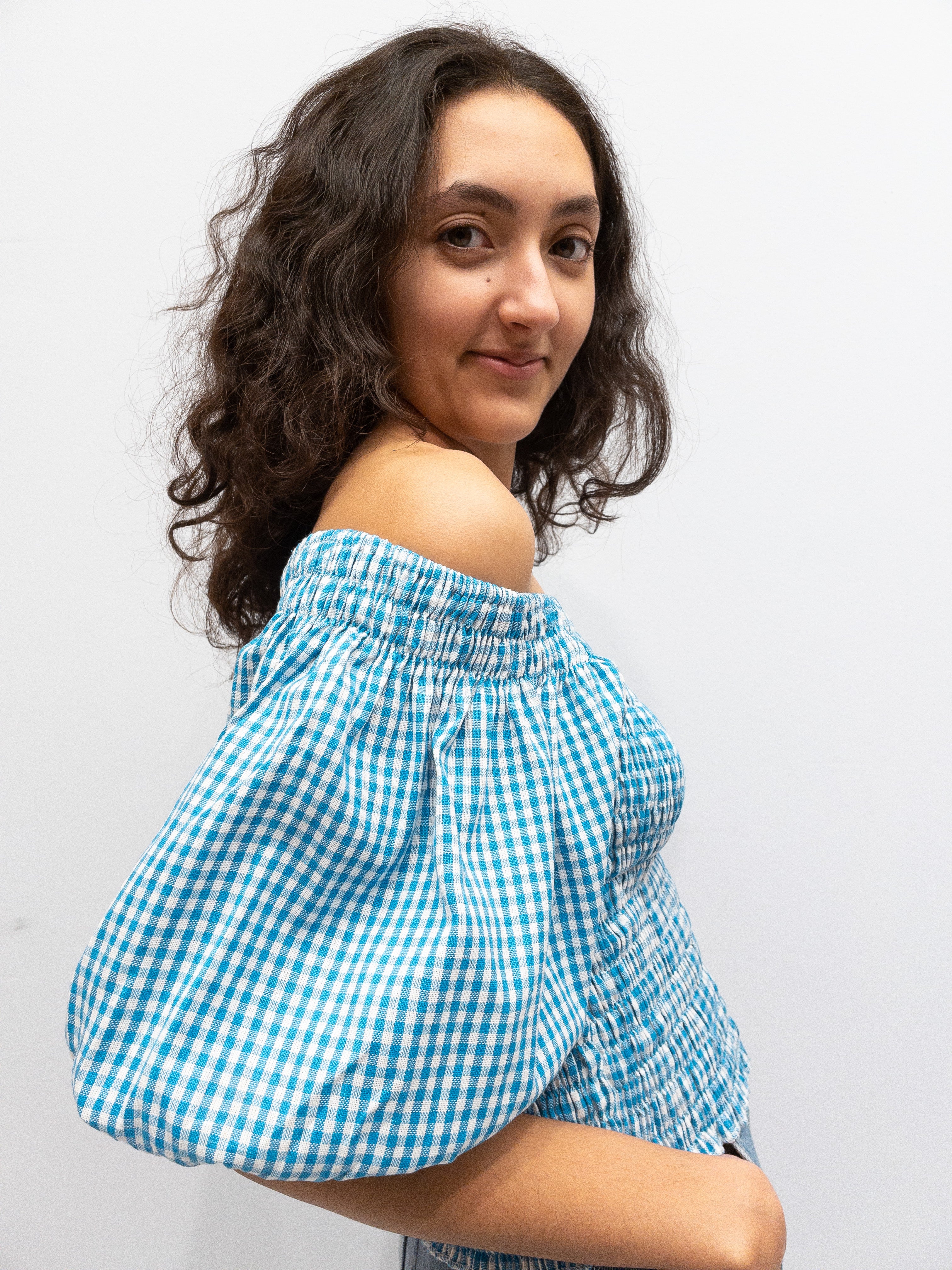 Puff Top - Lyseblå Tern