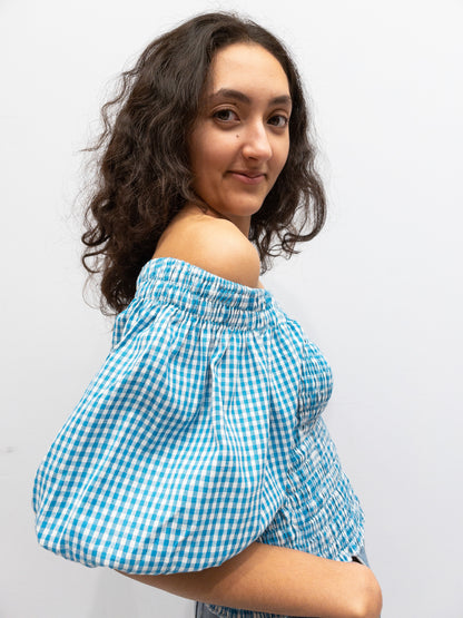 Puff Top - Lyseblå Tern