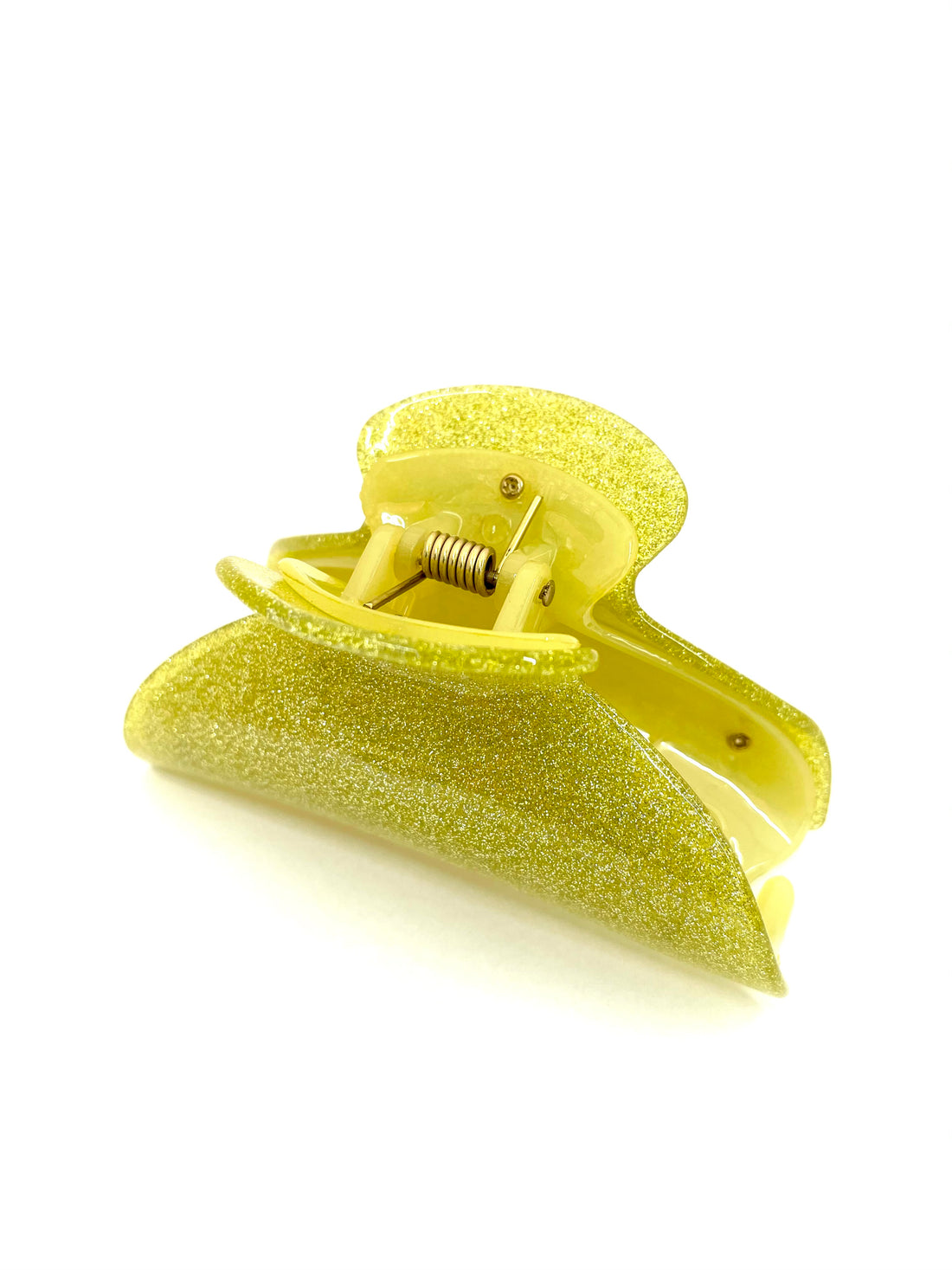 Large Glitter Hairclip - Dark Yellow