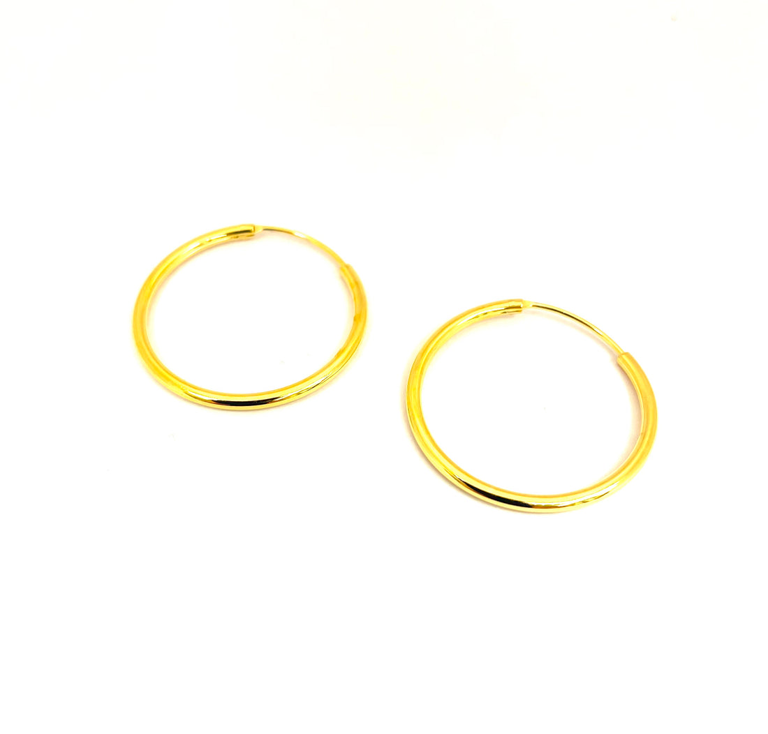 Creoles size 4 - 25 mm - Gold plated