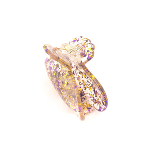Clear Confetti Claw - Gold/Purple