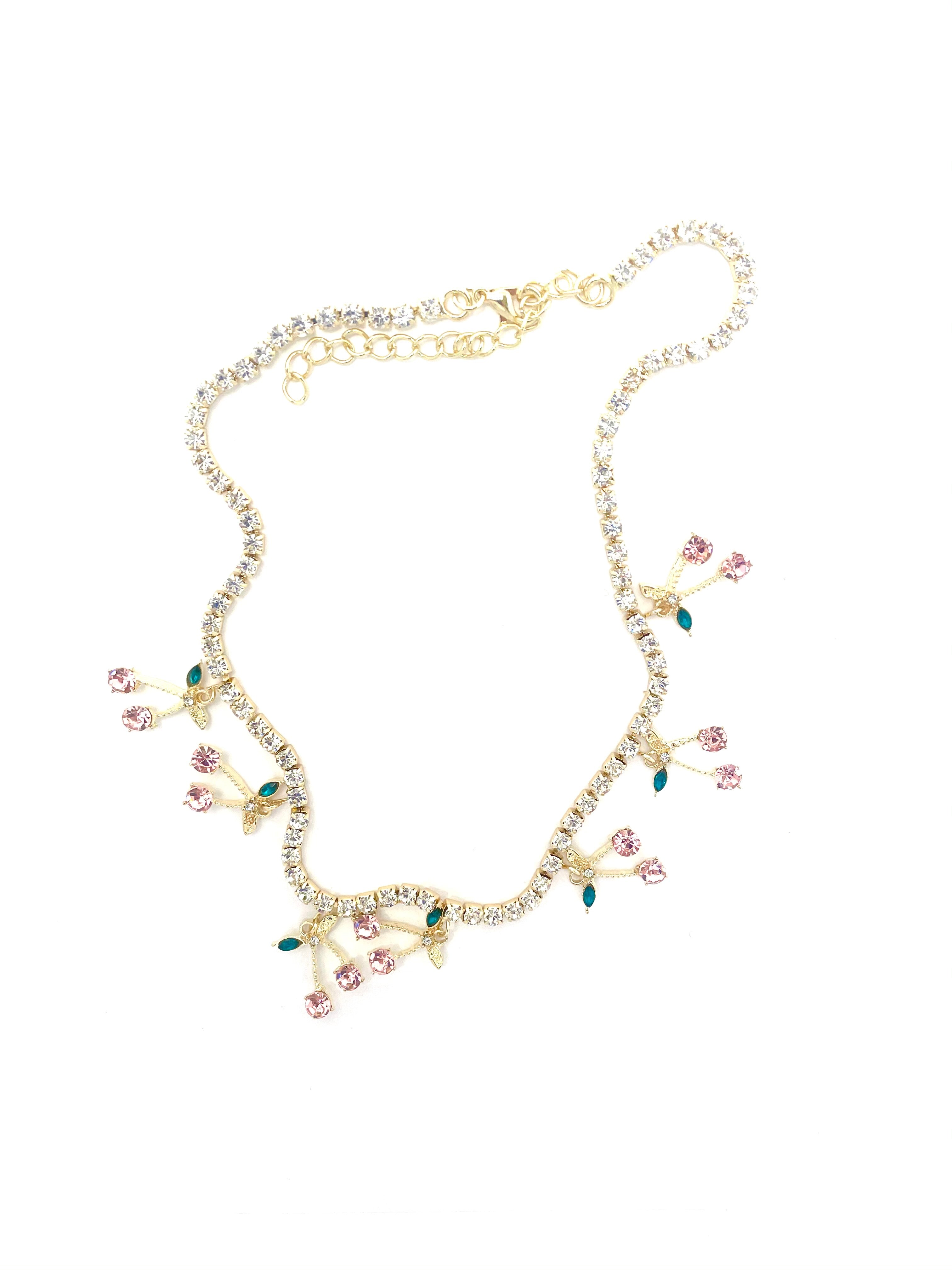 Cherry Necklace - Pink