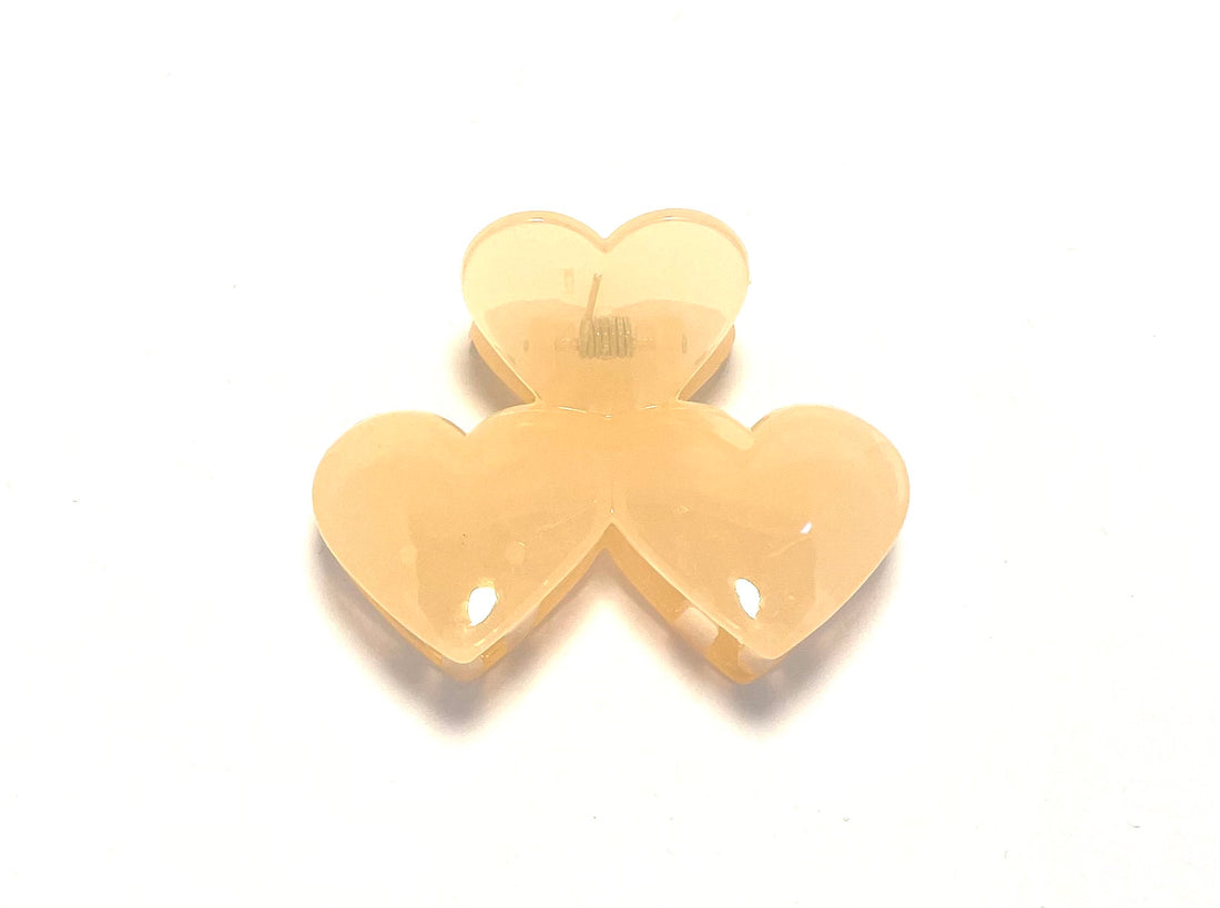 Heart Hair Clip - Clear Pearl
