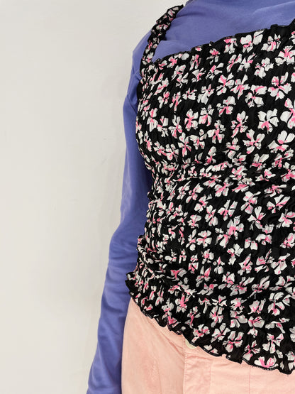 Smock Top - Pink / Sort