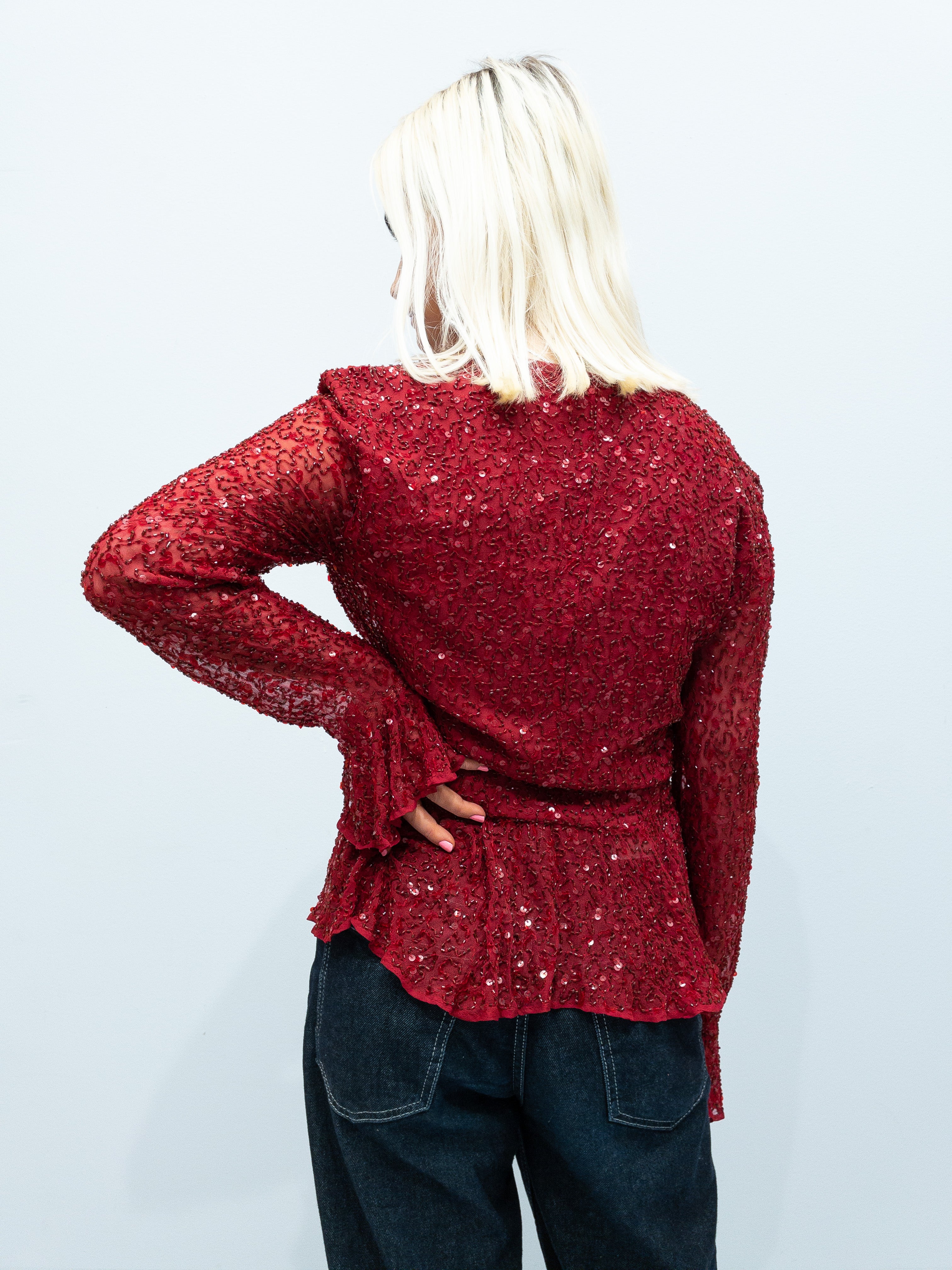 Vintage Pailletbluse