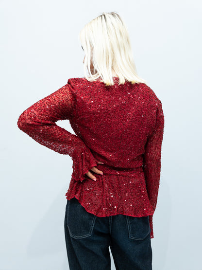 Vintage Pailletbluse