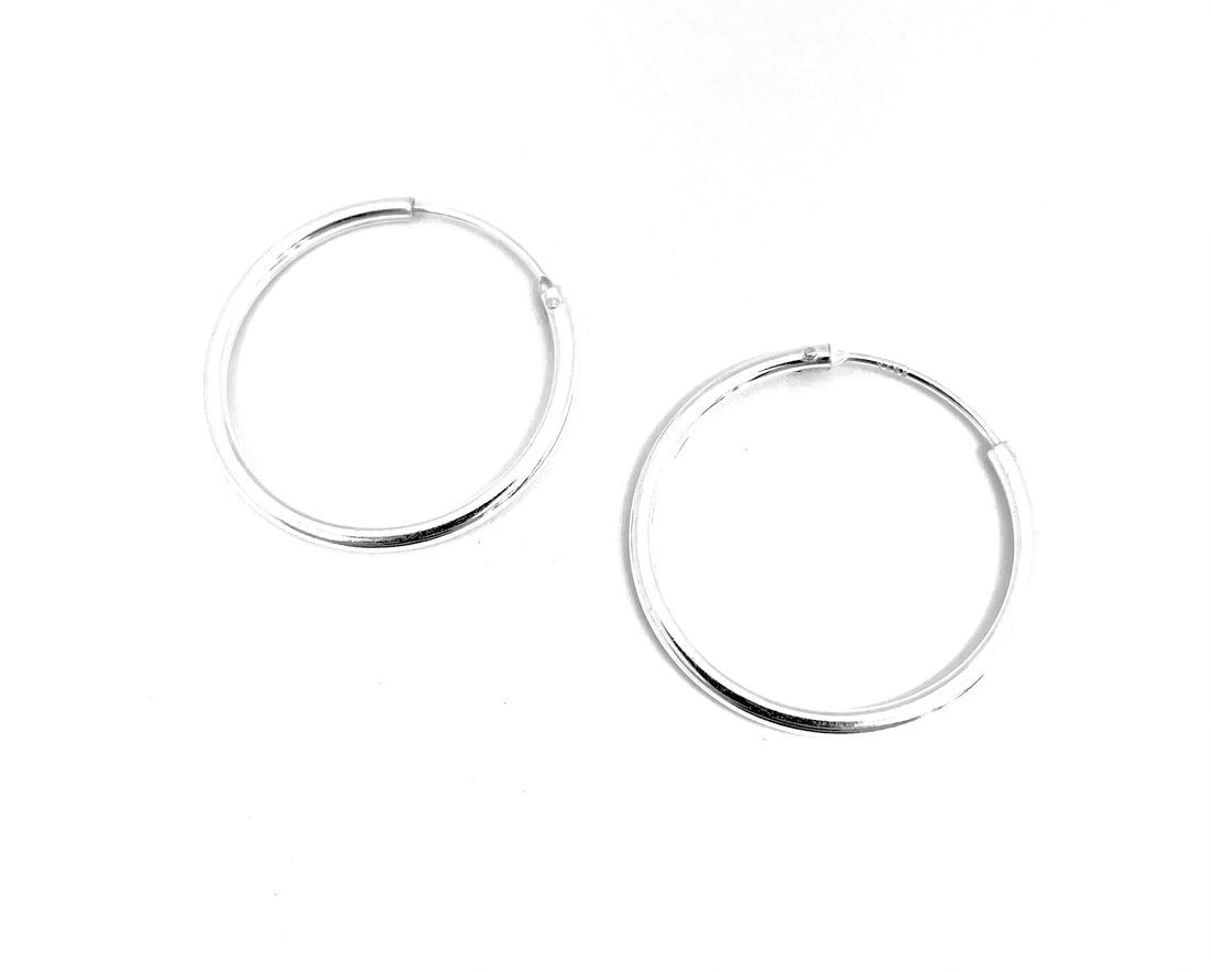 Creoles size 4 - 25 mm - Sterling Silver