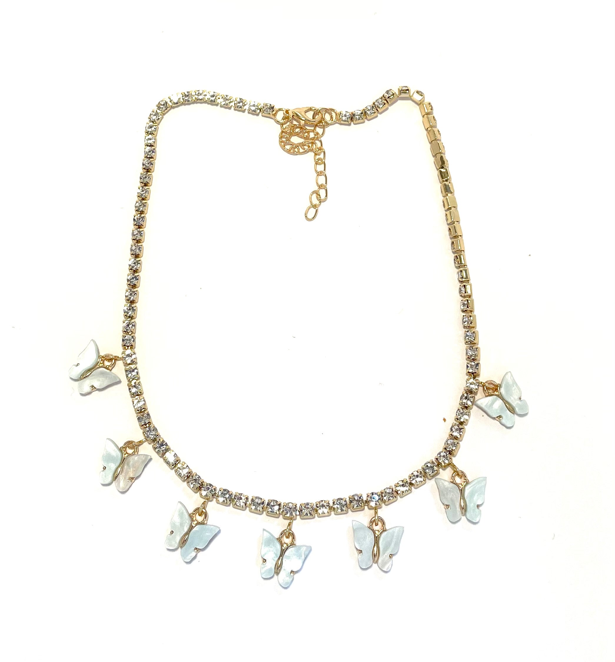 Butterfly Necklace - Light Blue