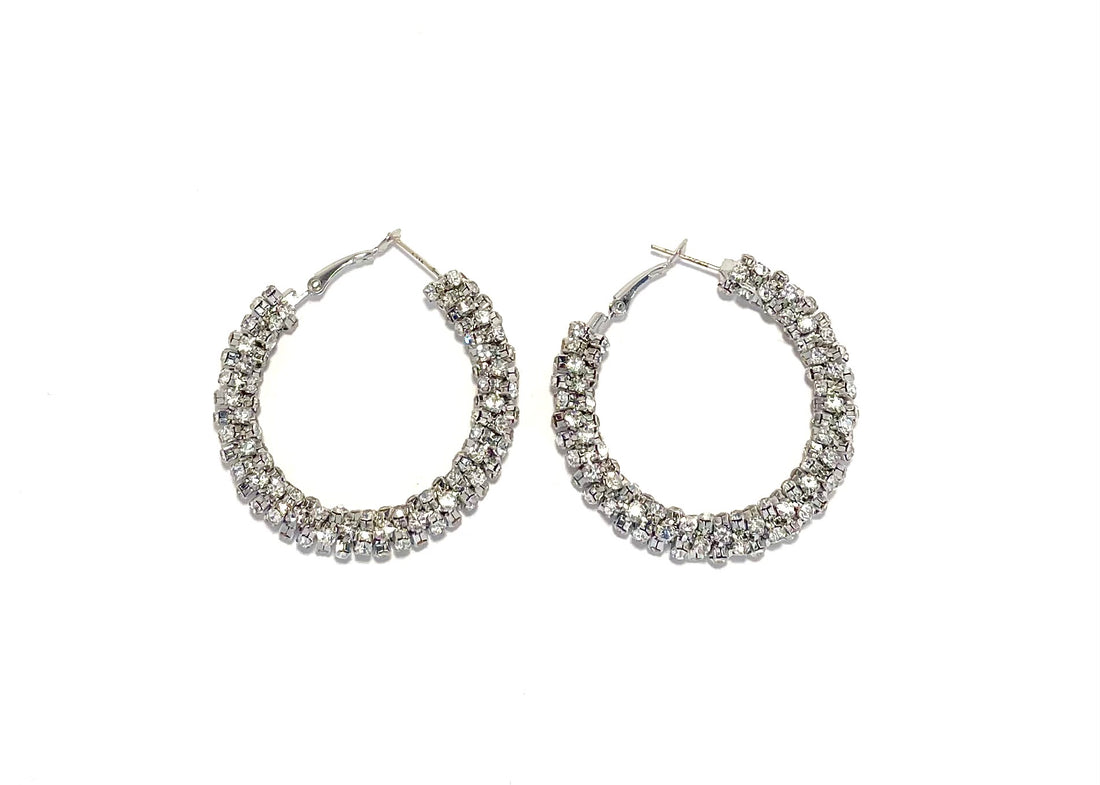 Chunky Rhinestone Hoops