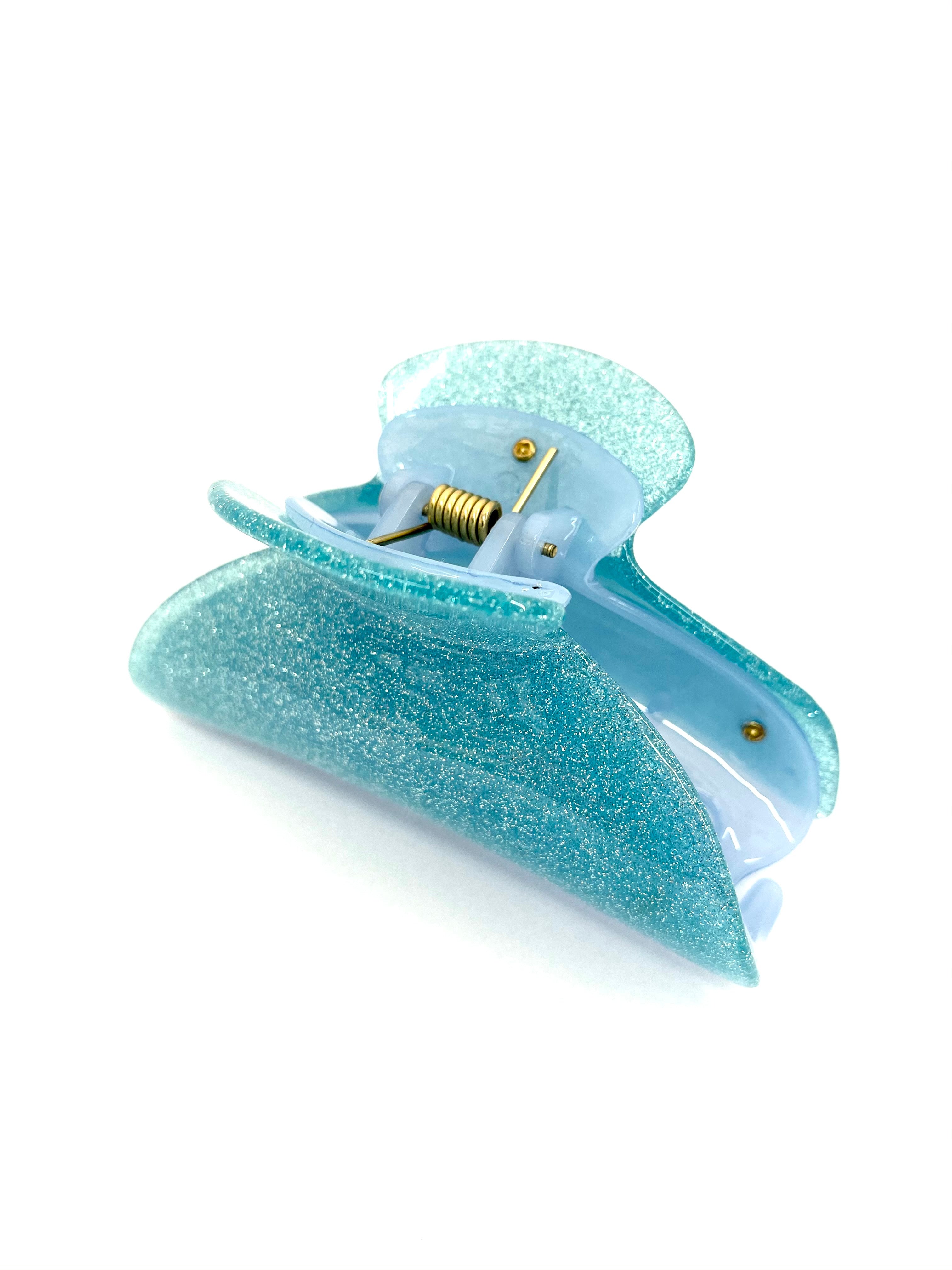 Large Glitter Hairclip - Ocean Blue