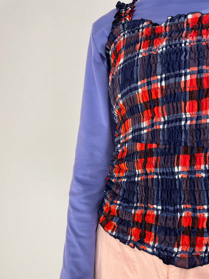 Smock Top - Blå / Rød