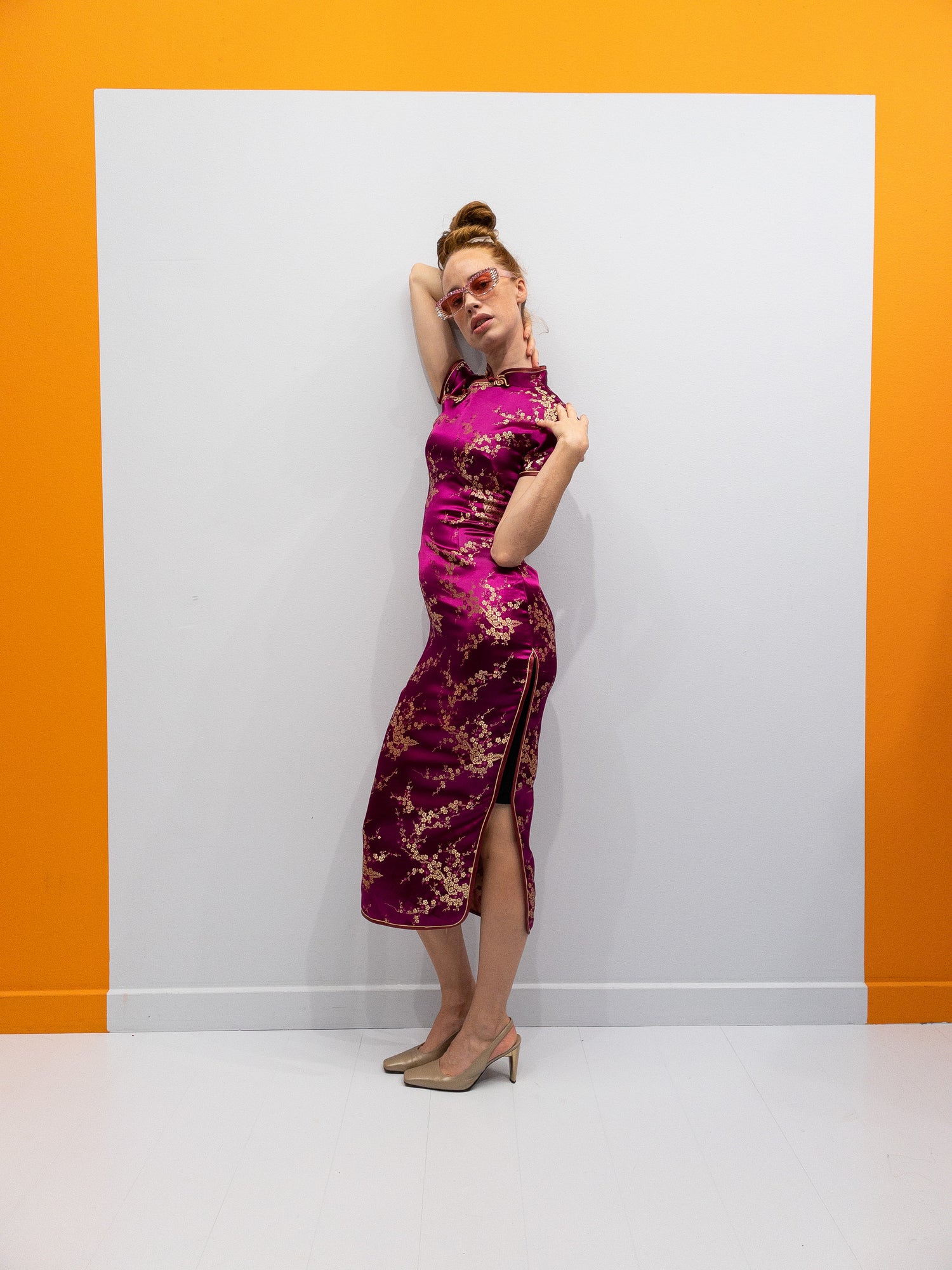 Hot Pink Vintage Silkekjole