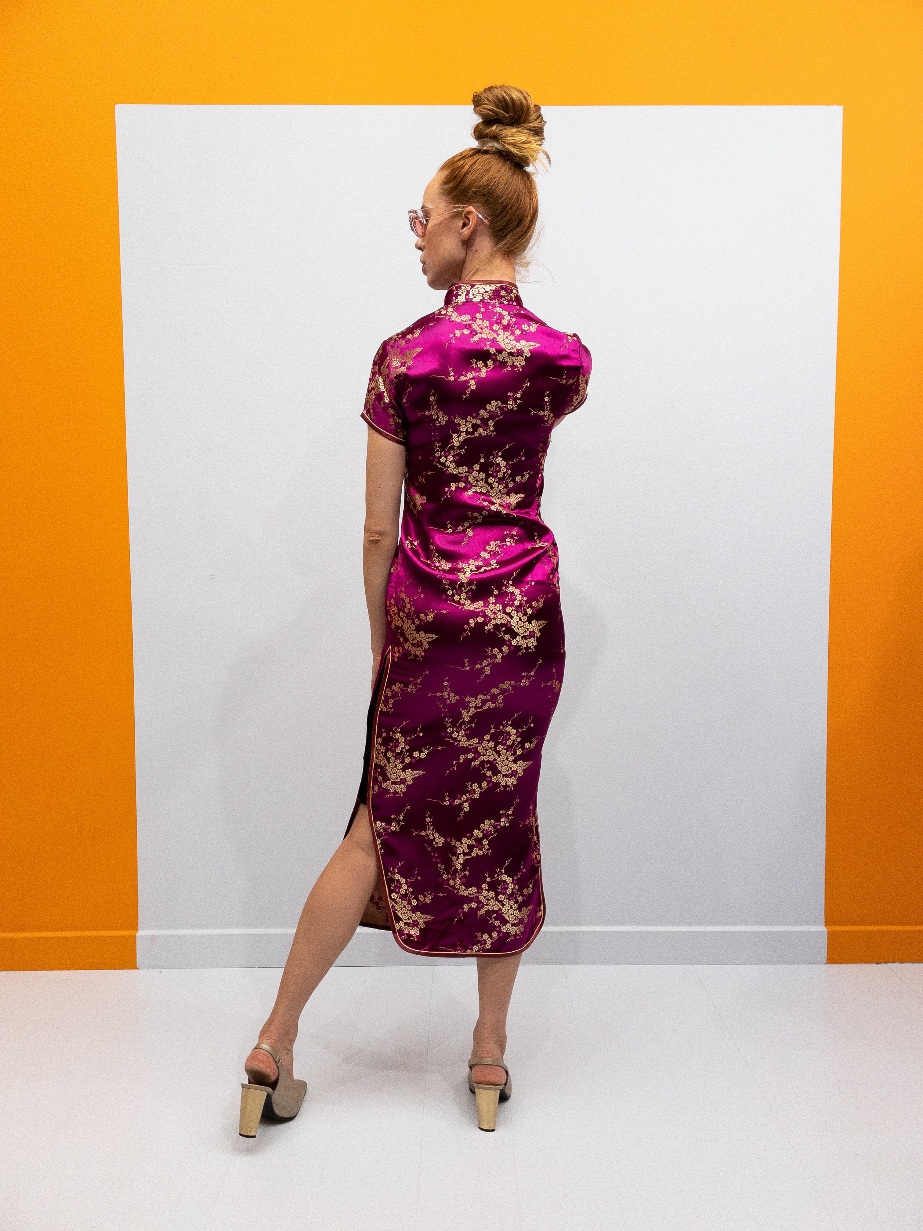 Hot Pink Vintage Silkekjole