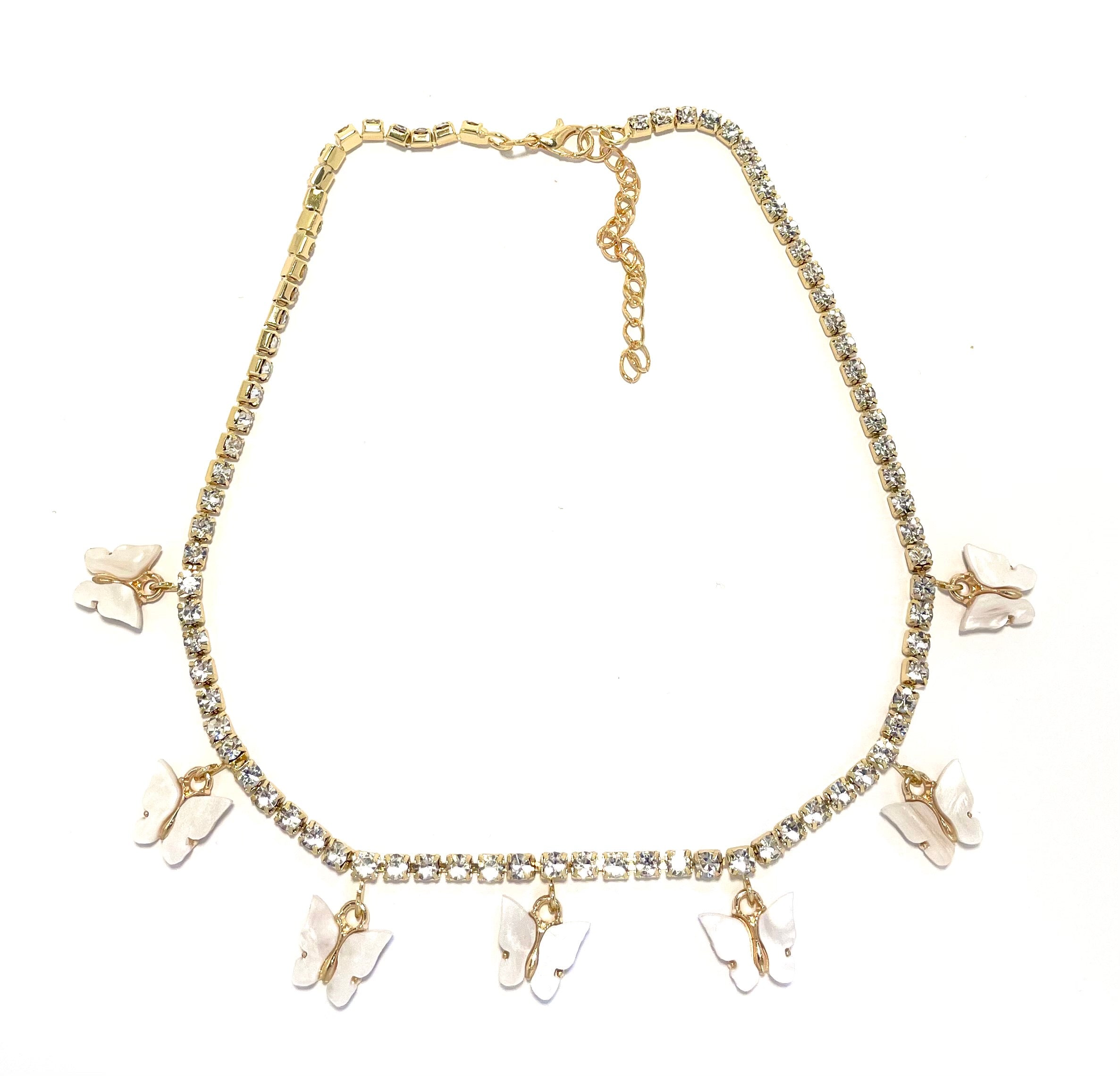 Butterfly Necklace - White