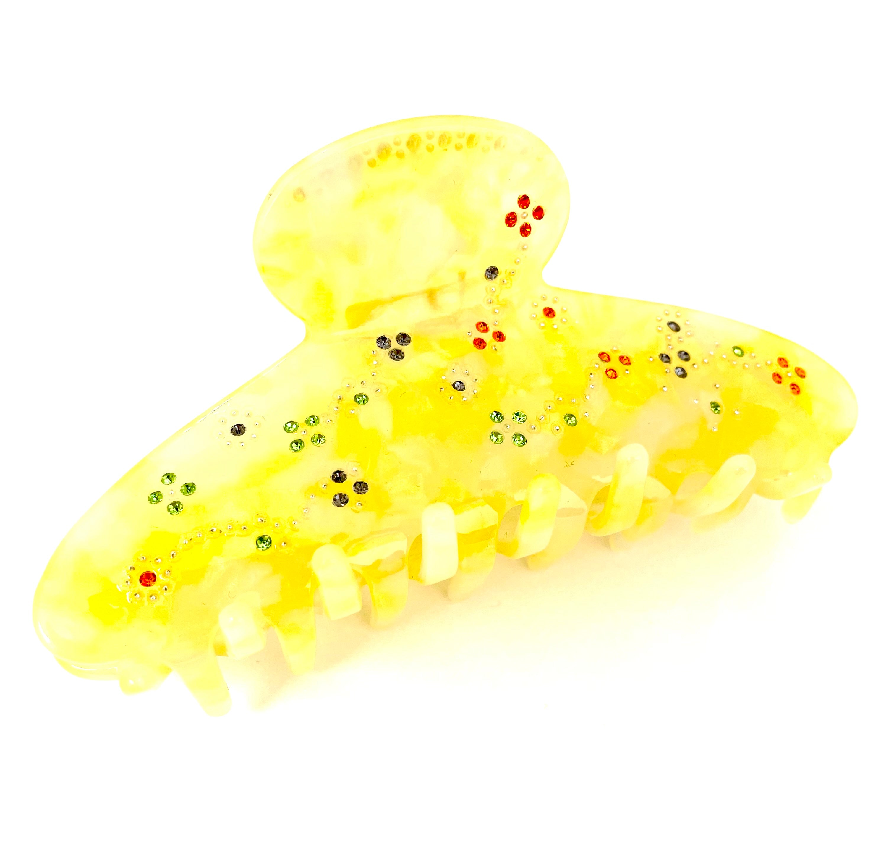 Flower Meadow Hairclip - Marble Yellow