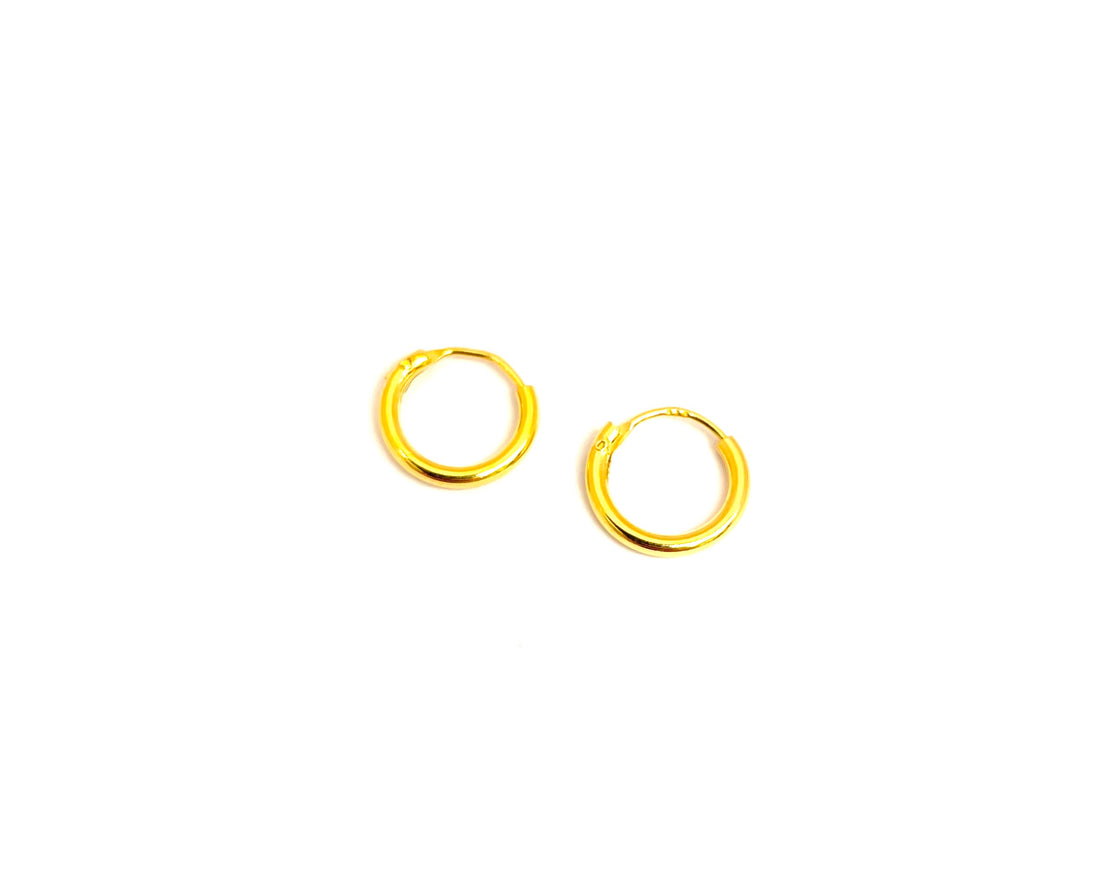 Creoles size 1 - 10 mm - Gold-plated