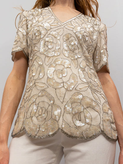 Vintage Pailletbluse
