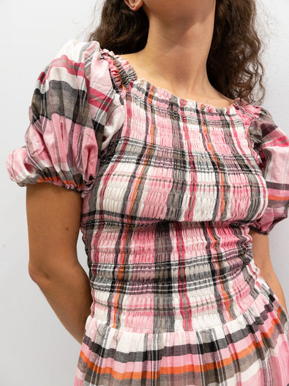 Off Shoulder Smock Dress Short - Lyserøde Tern