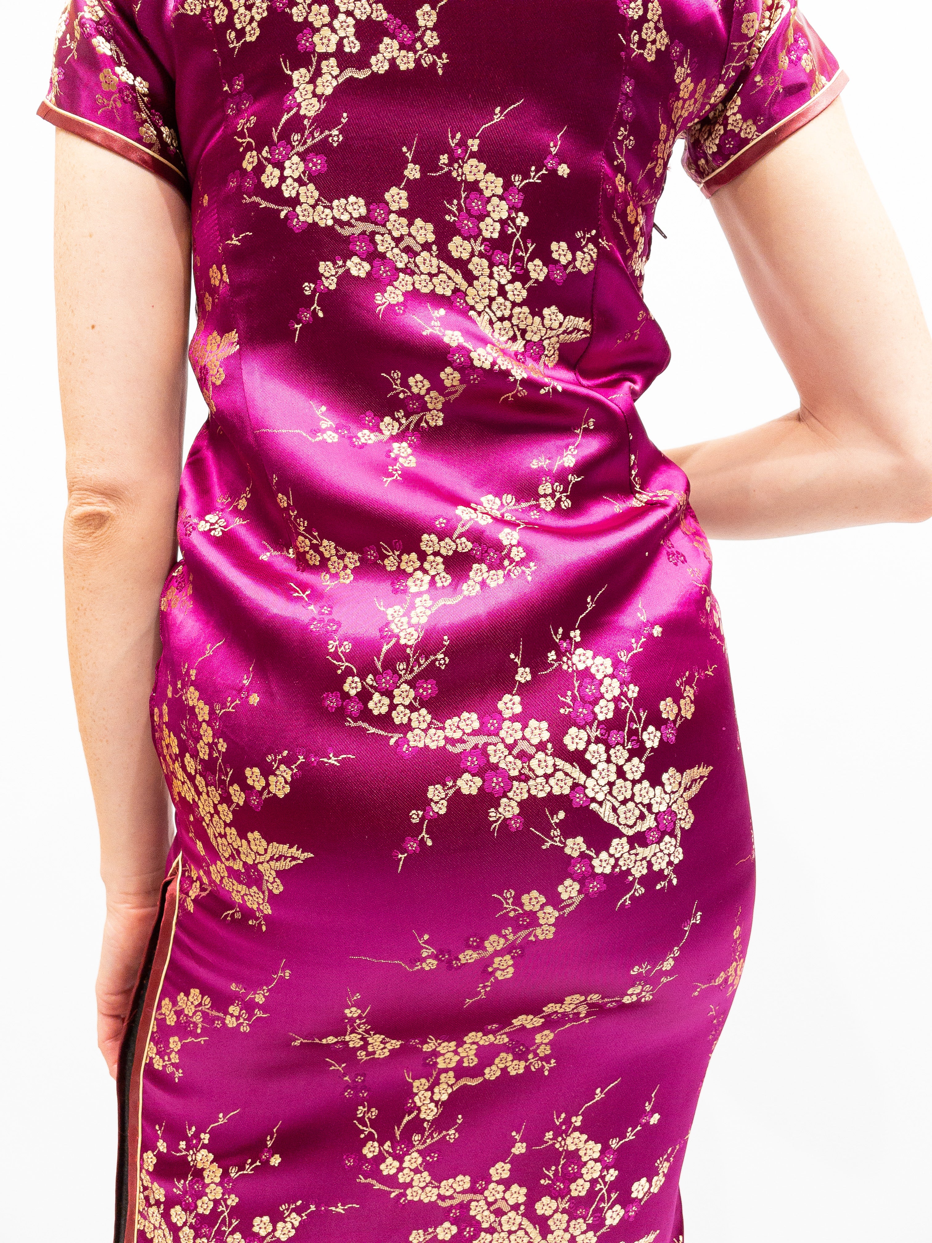 Hot Pink Vintage Silkekjole