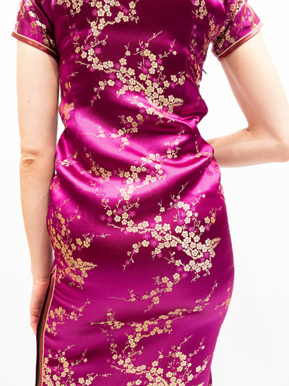 Hot Pink Vintage Silkekjole