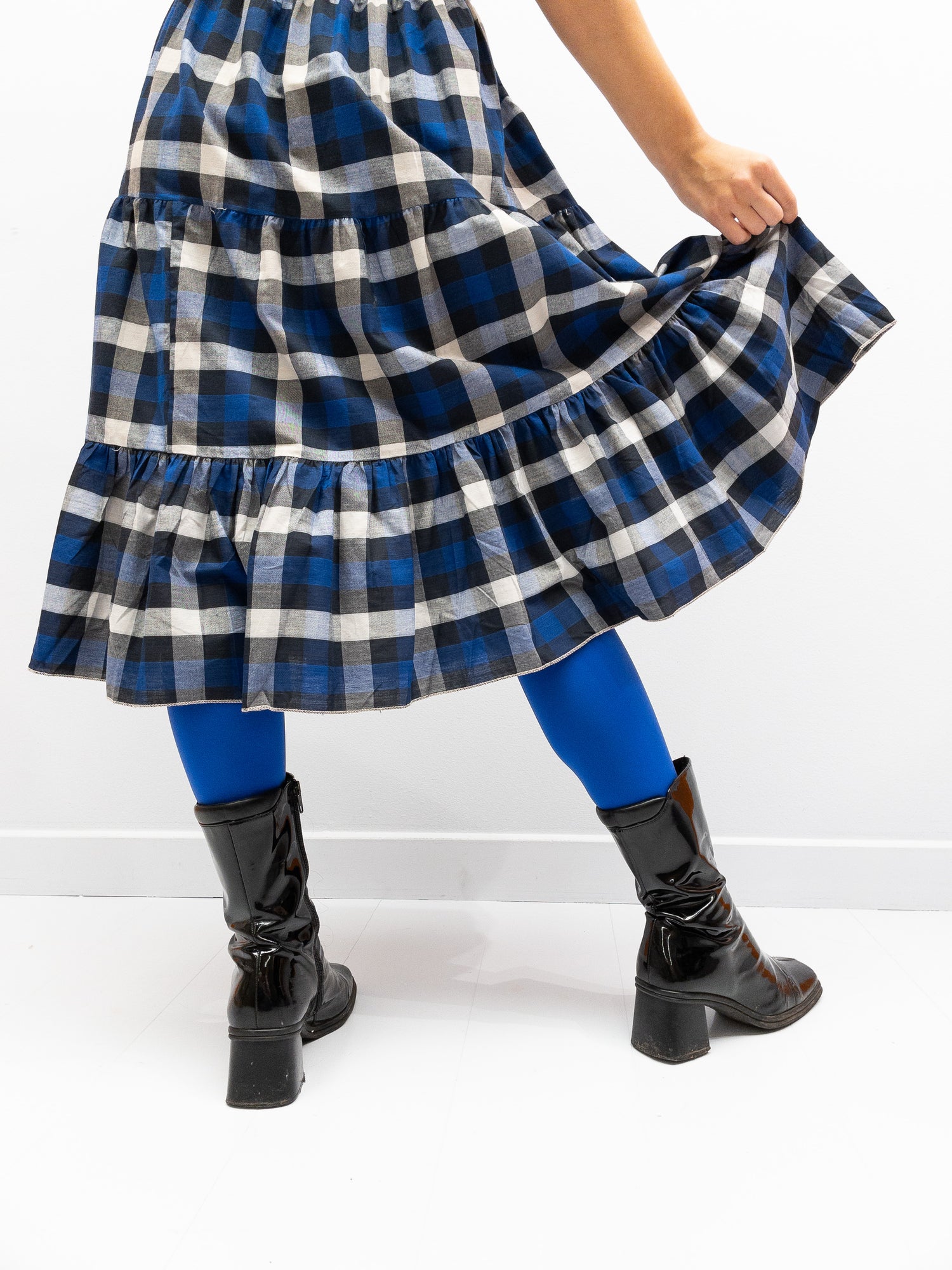 Off Shoulder Smock Dress Short - Mørkeblå Tern