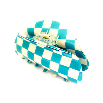 Hairclip Checker - Blue / White
