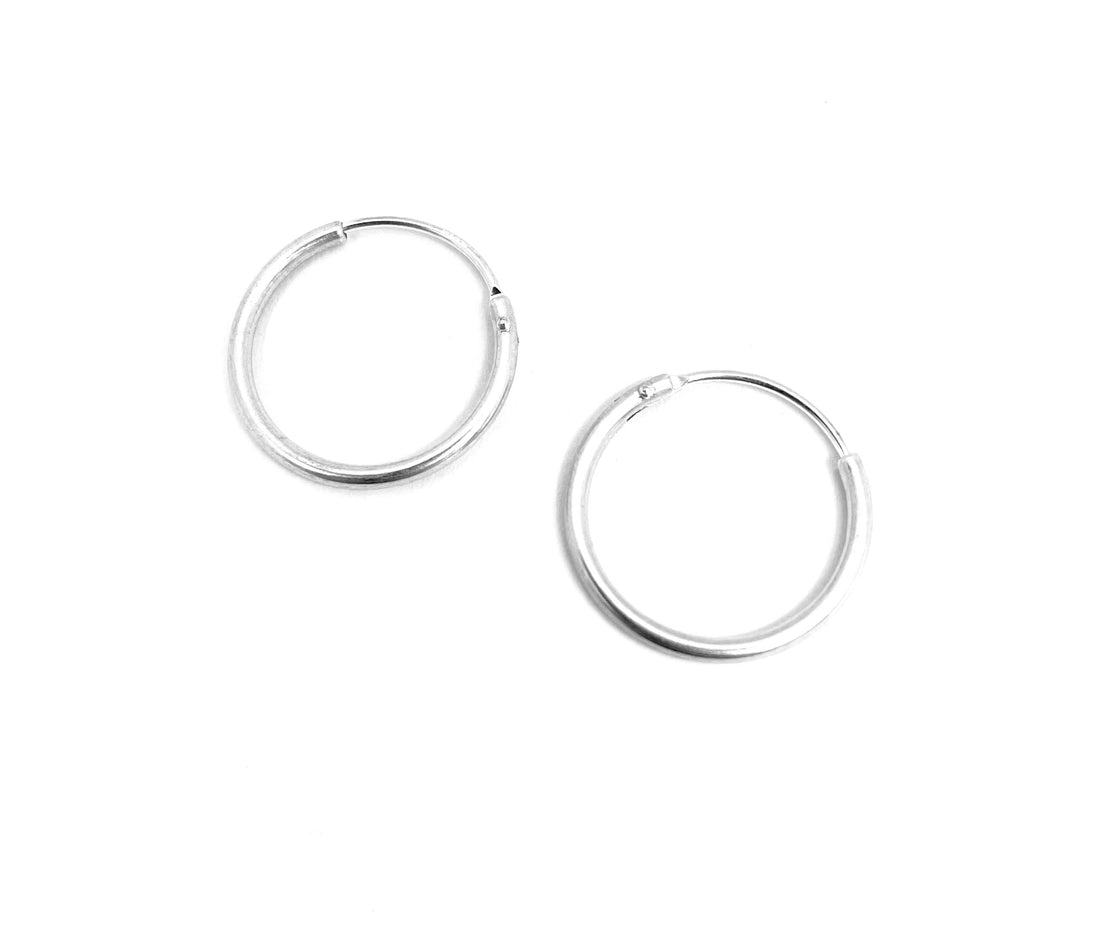 Creoles size 3 - 18 mm - Sterling Silver