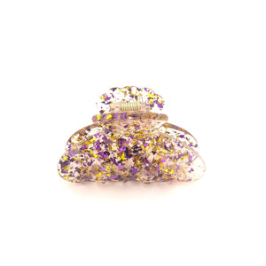 Clear Confetti Claw - Gold/Purple